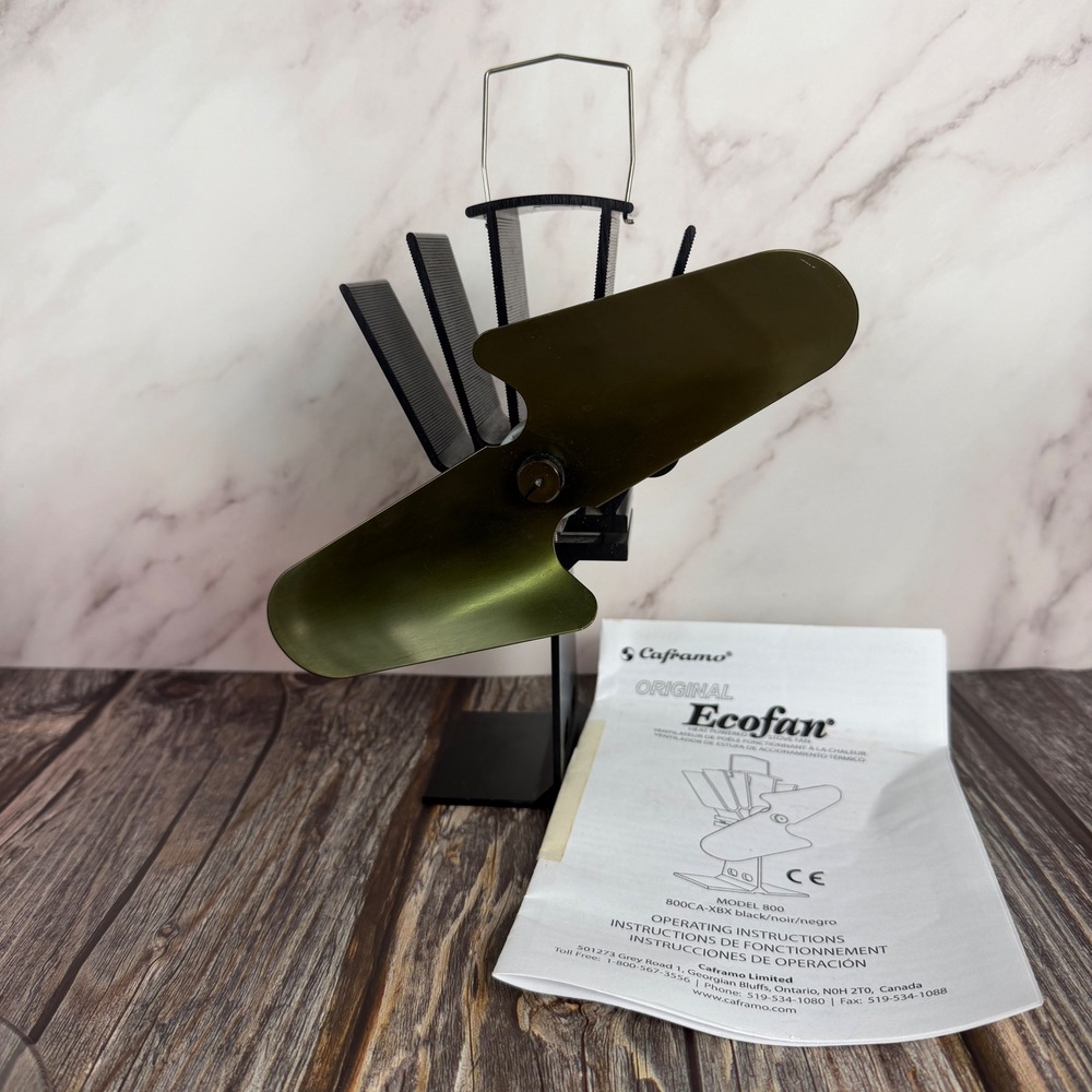 Caframo Stove Fan Ecofan Model 800 Tested Works Heat Powered Black